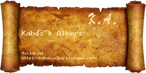 Kabók Albert névjegykártya