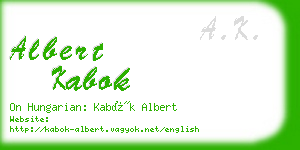 albert kabok business card